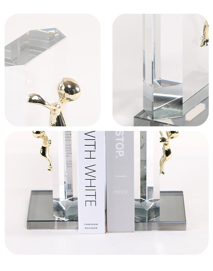 水晶书挡 - Luxury Premium Alloy Home Decor & Artistic Piece