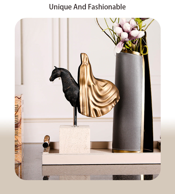 Mystical Cloaked Knight Statue - Luxury Alloy & Marble Home Decor & Artistic ...