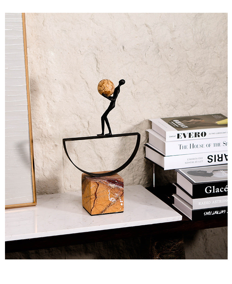 男人站立雕塑 - Luxury Alloy * Marble Home Decor & Artistic Piece