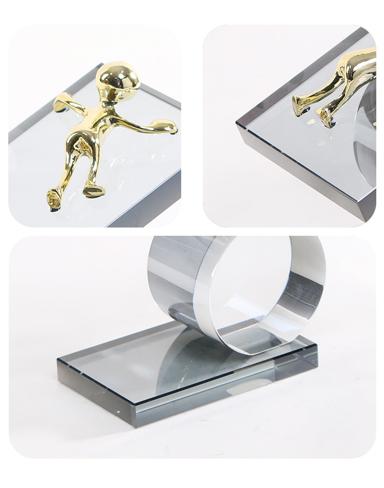 水晶抽象雕塑 - Luxury Premium Alloy Home Decor & Artistic Piece