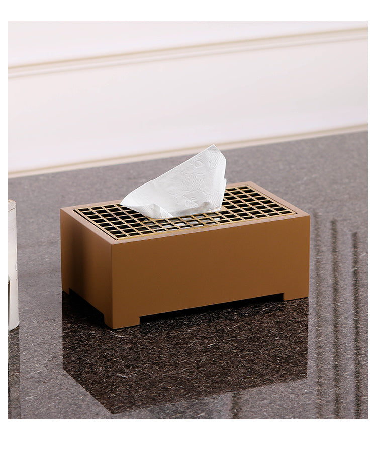 矩形纸巾盒 - Luxury mdf + S/S Home Decor & Artistic Piece