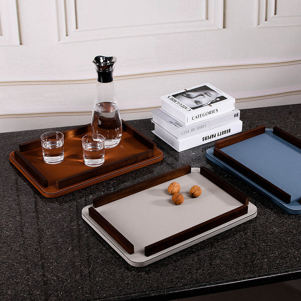 Square Leather Tray