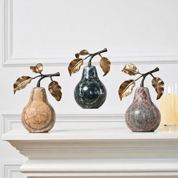 Home Decor Decoration Home Indoor Decoration Marble Pear Sculpture for Interior Design Hotel