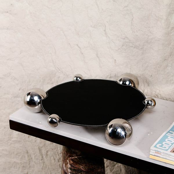 Round Leather Tray