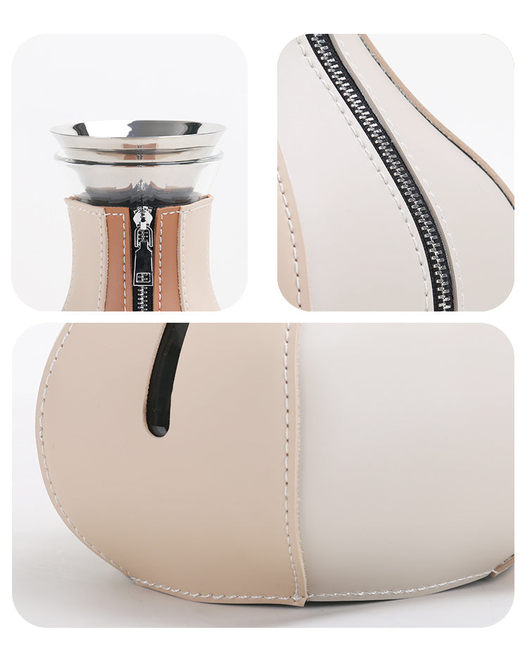 冷水壶 - Luxury GlassS/s/PuLeather Home Decor & Artistic Piece - 9