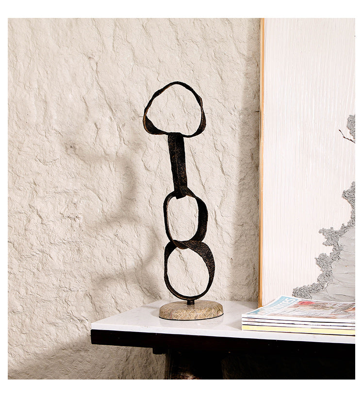 Luxury Alloy & Marble Decorative Sculpture - Designer Artisan Edition - 8