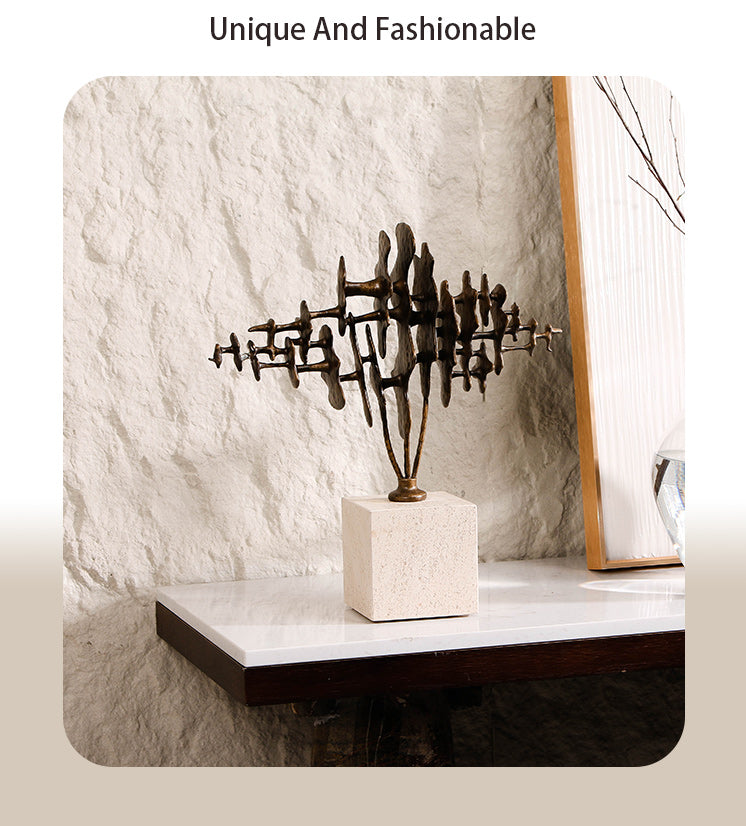 Modern Abstract Fine Art Piece - Luxury Alloy & Marble Home Decor & Artistic ... - 9