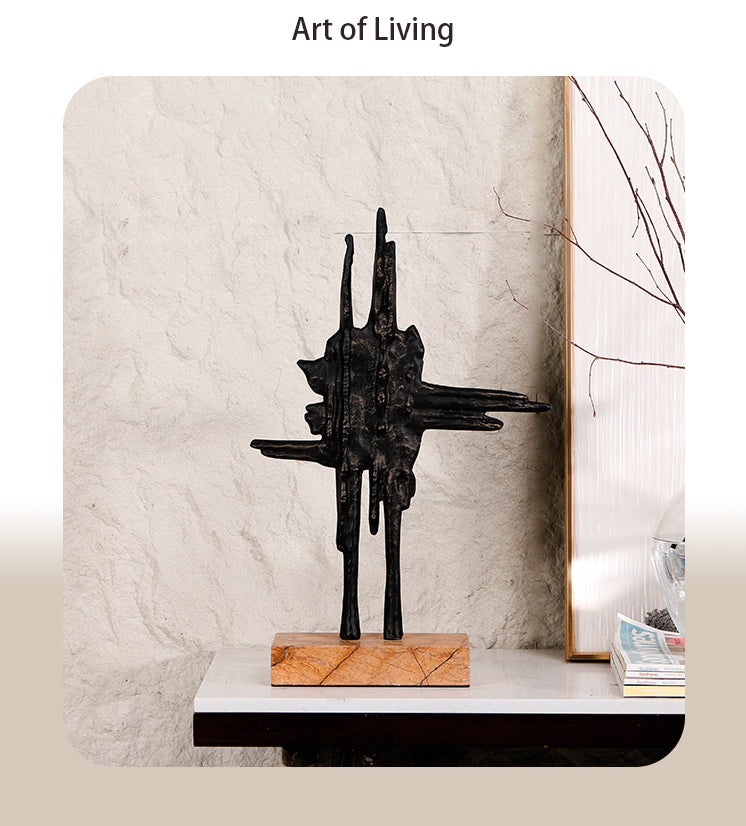 Luxury Alloy & Marble Decorative Sculpture - Designer Artisan Edition - 7