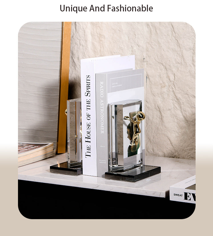 水晶书挡 - Luxury Premium Alloy Home Decor & Artistic Piece