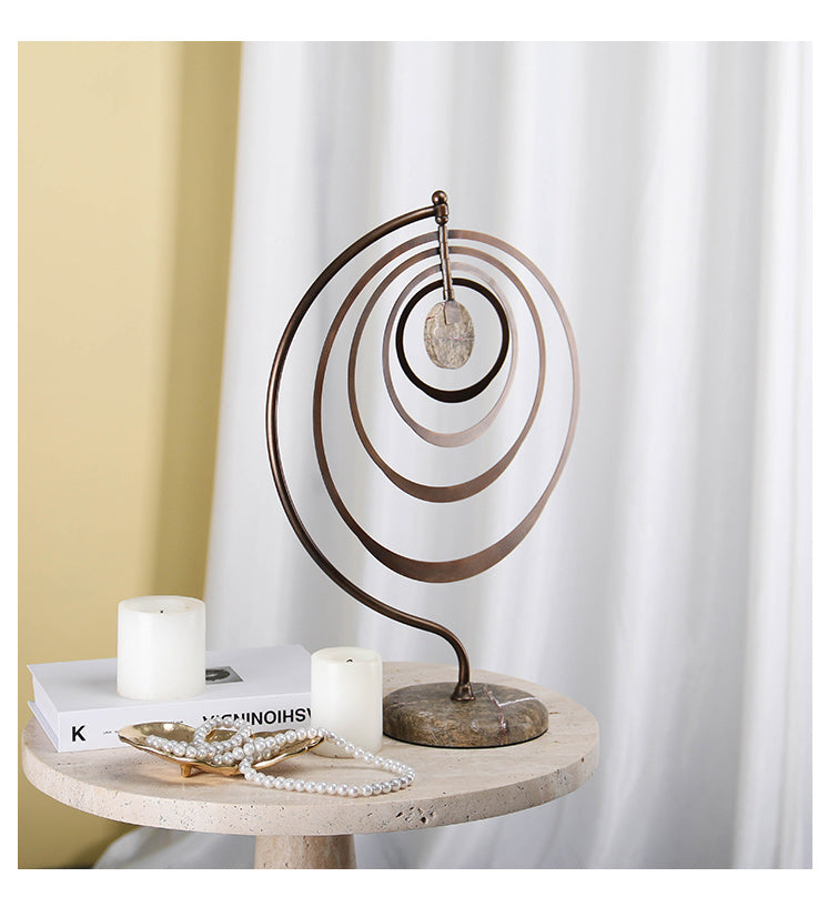 Luxury Iron & Marble Decorative Sculpture - Designer Artisan Edition - 8