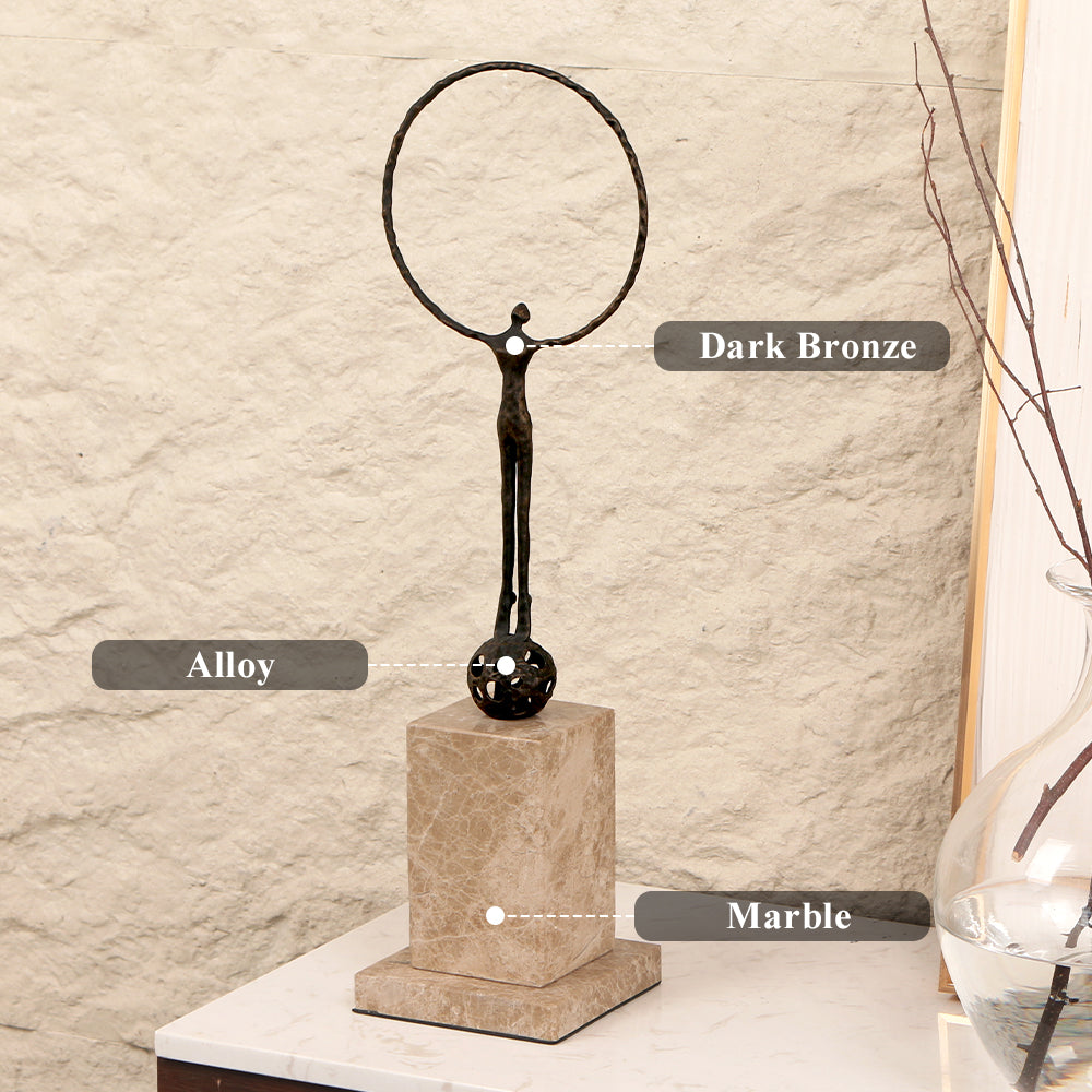 桌面雕塑 - Luxury Alloy & Marble Home Decor & Artistic Piece
