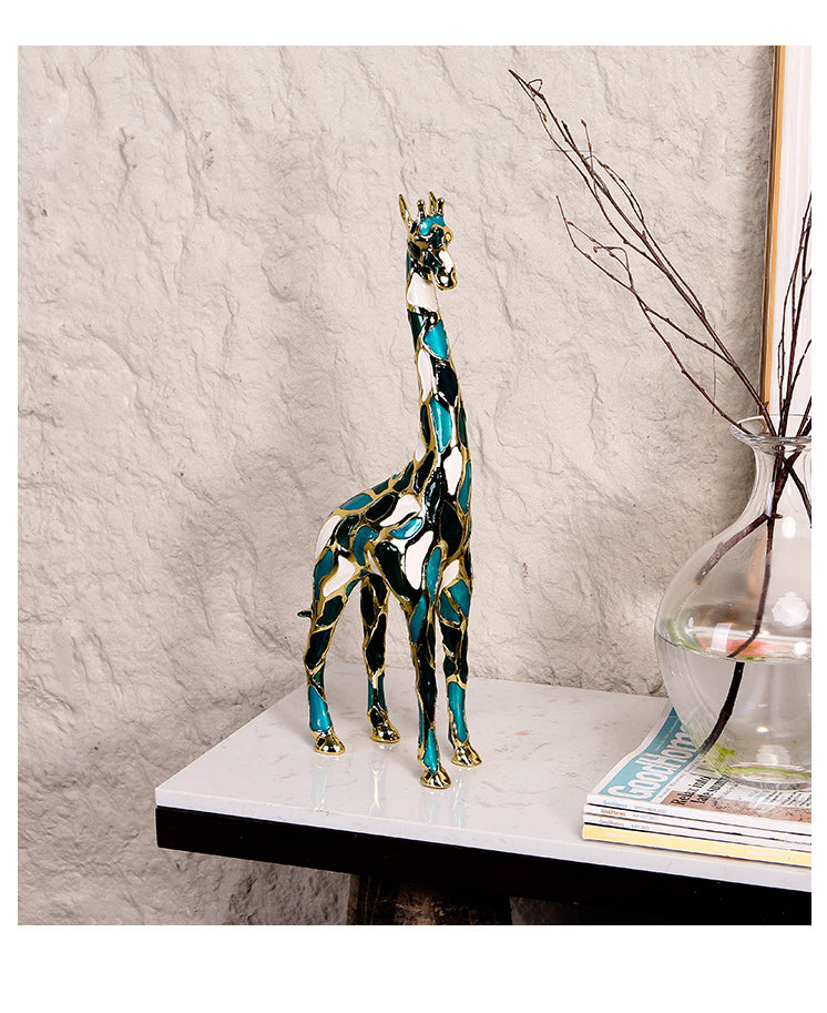 长颈鹿桌面雕塑: - Luxury Premium Alloy Home Decor & Artistic Piece - 10