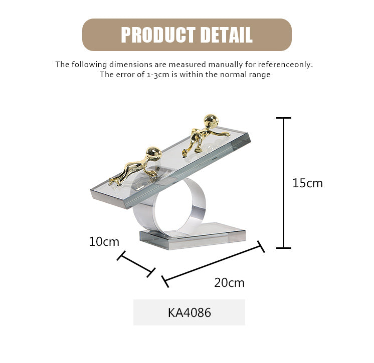 水晶抽象雕塑 - Luxury Premium Alloy Home Decor & Artistic Piece