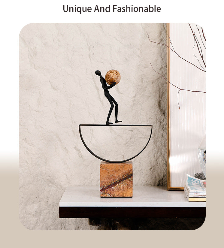 男人站立雕塑 - Luxury Alloy * Marble Home Decor & Artistic Piece