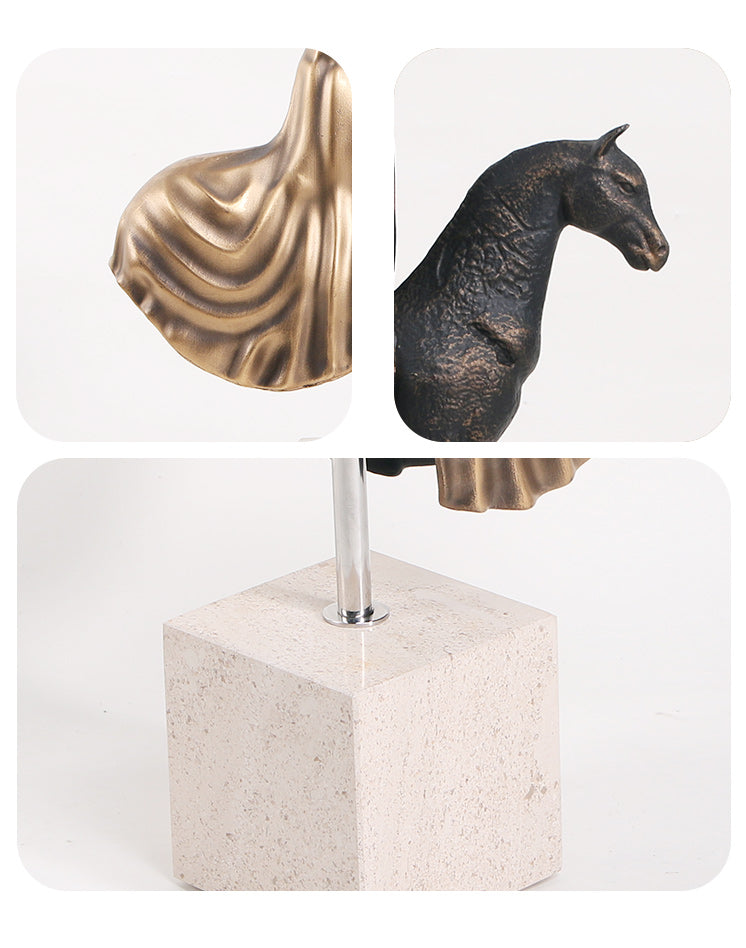 Mystical Cloaked Knight Statue - Luxury Alloy & Marble Home Decor & Artistic ...