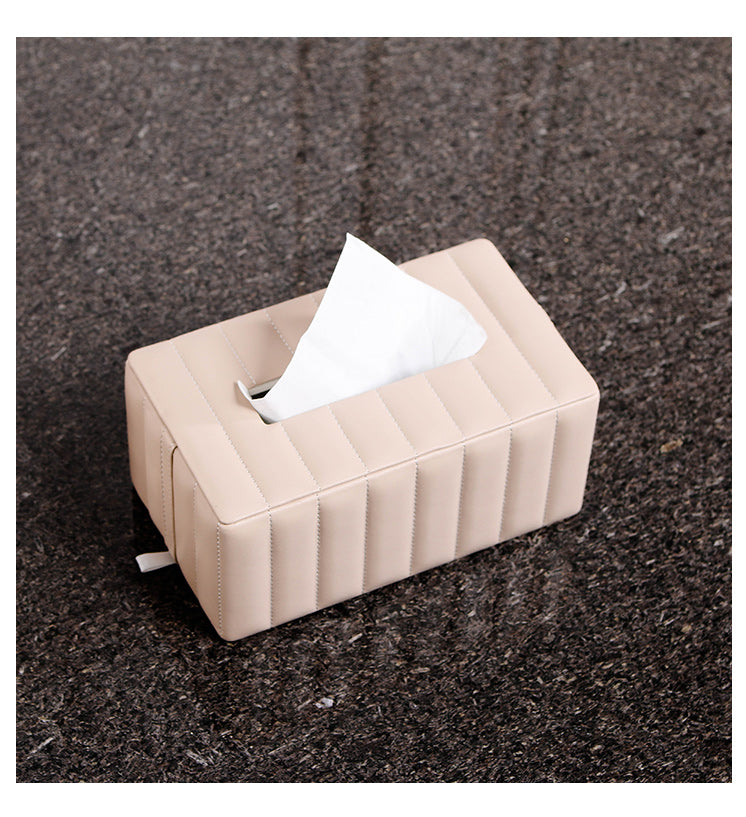 矩形纸巾盒 - Luxury MDF & PULeather Home Decor & Artistic Piece