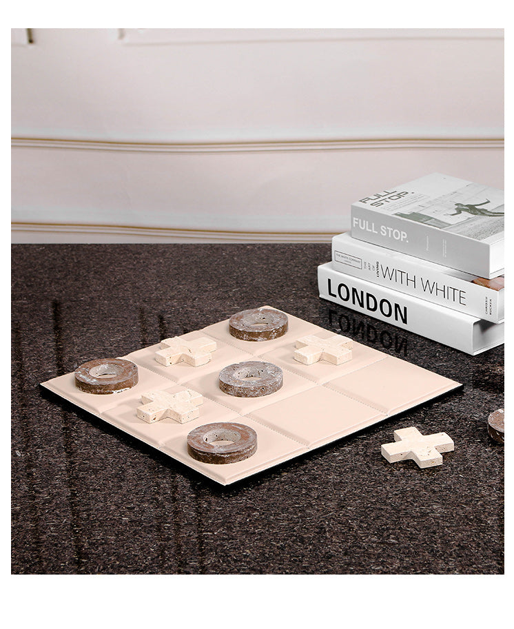 皮革棋盘 - Luxury Marble & PuLeather Home Decor & Artistic Piece