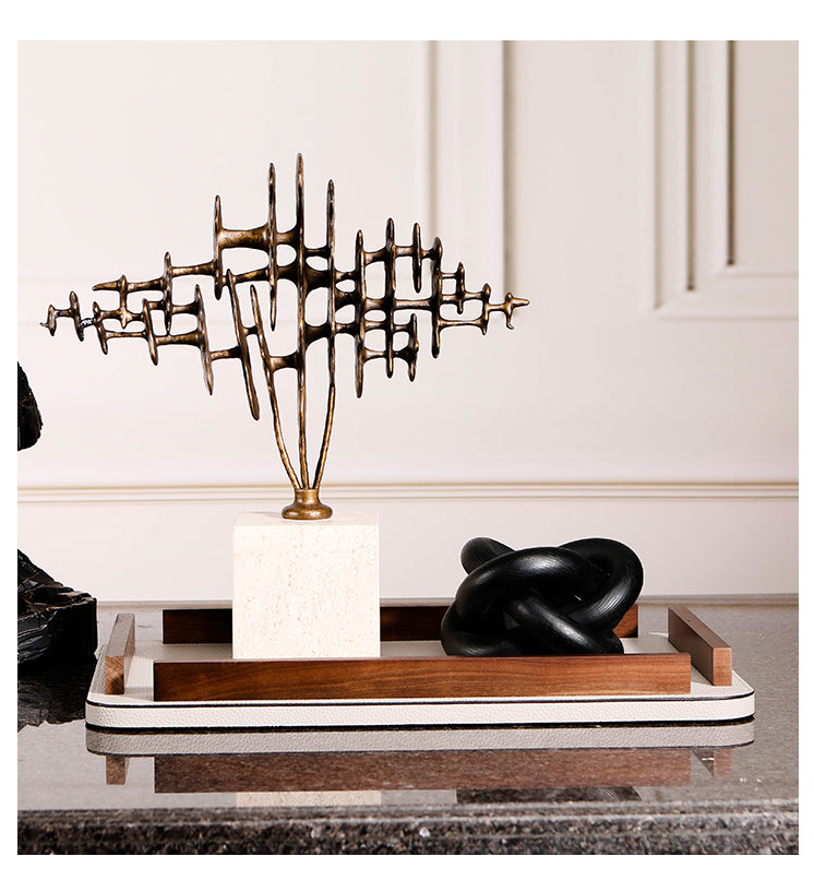 Modern Abstract Fine Art Piece - Luxury Alloy & Marble Home Decor & Artistic ... - 8