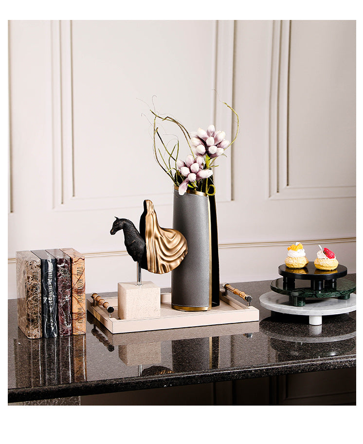 Mystical Cloaked Knight Statue - Luxury Alloy & Marble Home Decor & Artistic ...