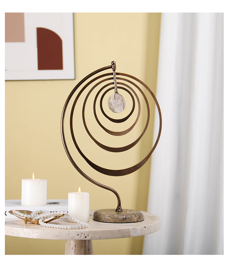 Luxury Iron & Marble Decorative Sculpture - Designer Artisan Edition - 9