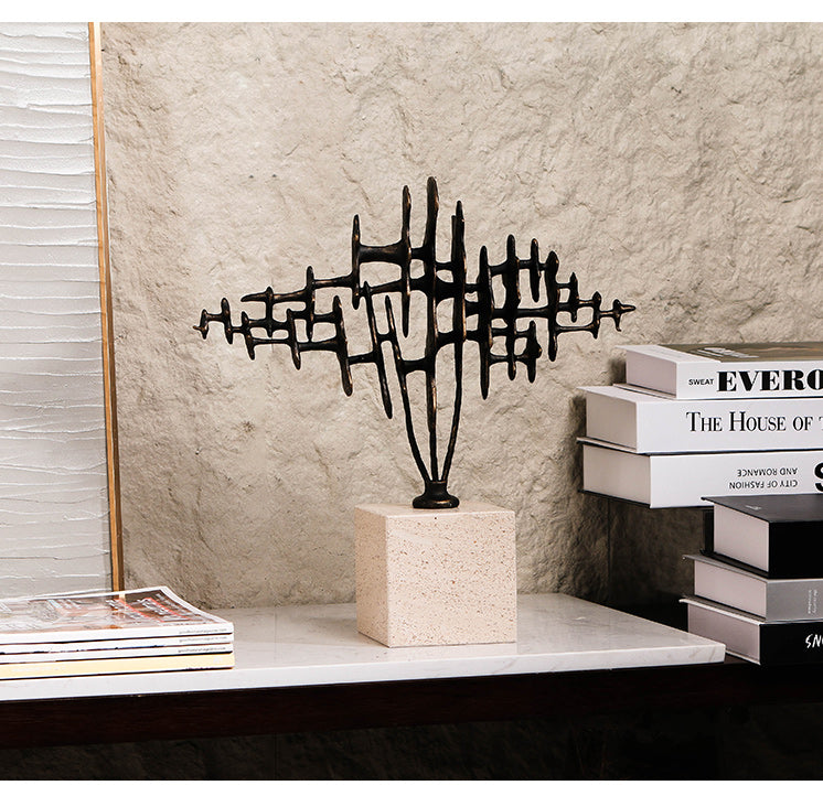 Modern Abstract Fine Art Piece - Luxury Alloy & Marble Home Decor & Artistic ... - 8