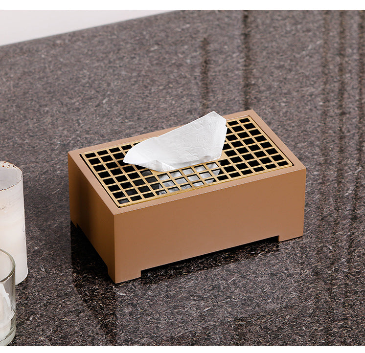 矩形纸巾盒 - Luxury mdf + S/S Home Decor & Artistic Piece