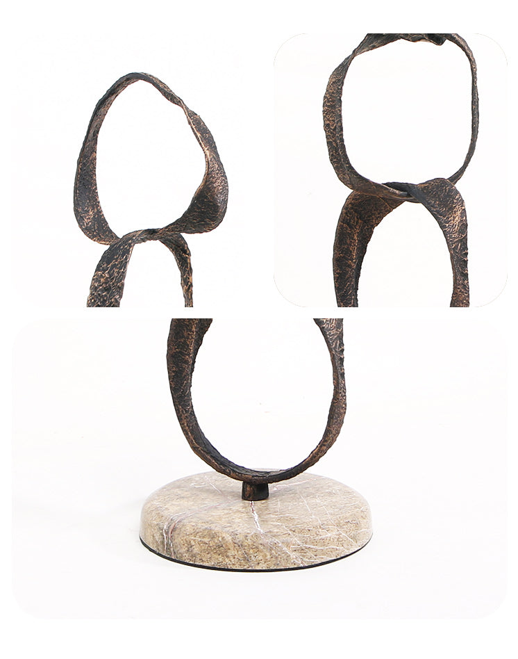 Luxury Alloy & Marble Decorative Sculpture - Designer Artisan Edition - 9