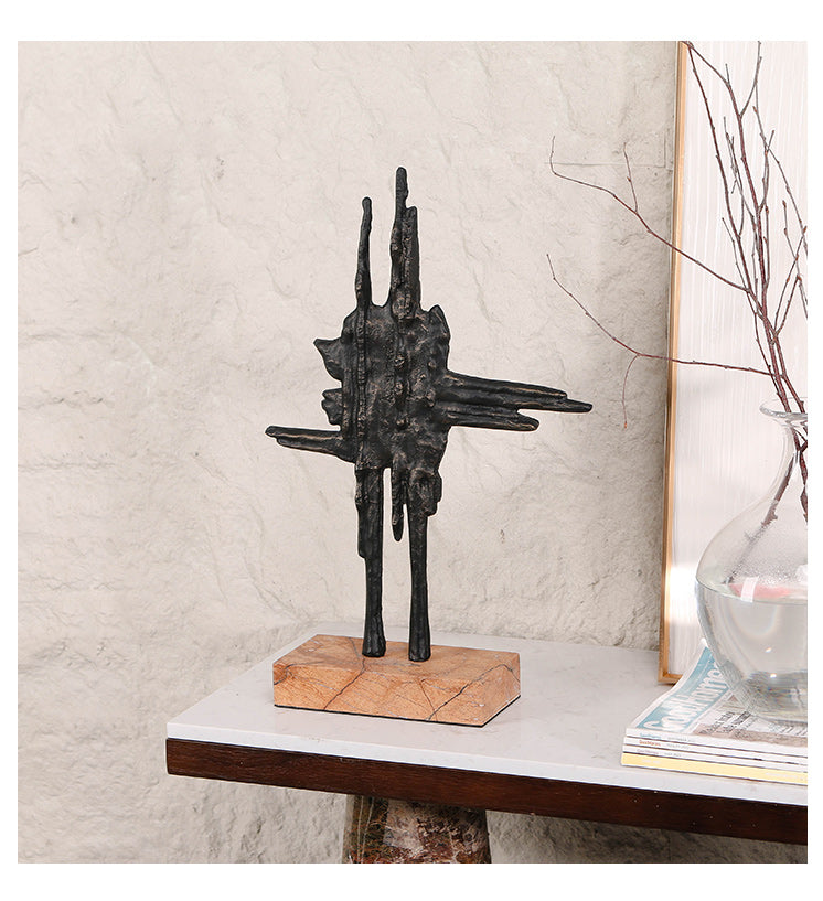Luxury Alloy & Marble Decorative Sculpture - Designer Artisan Edition - 8