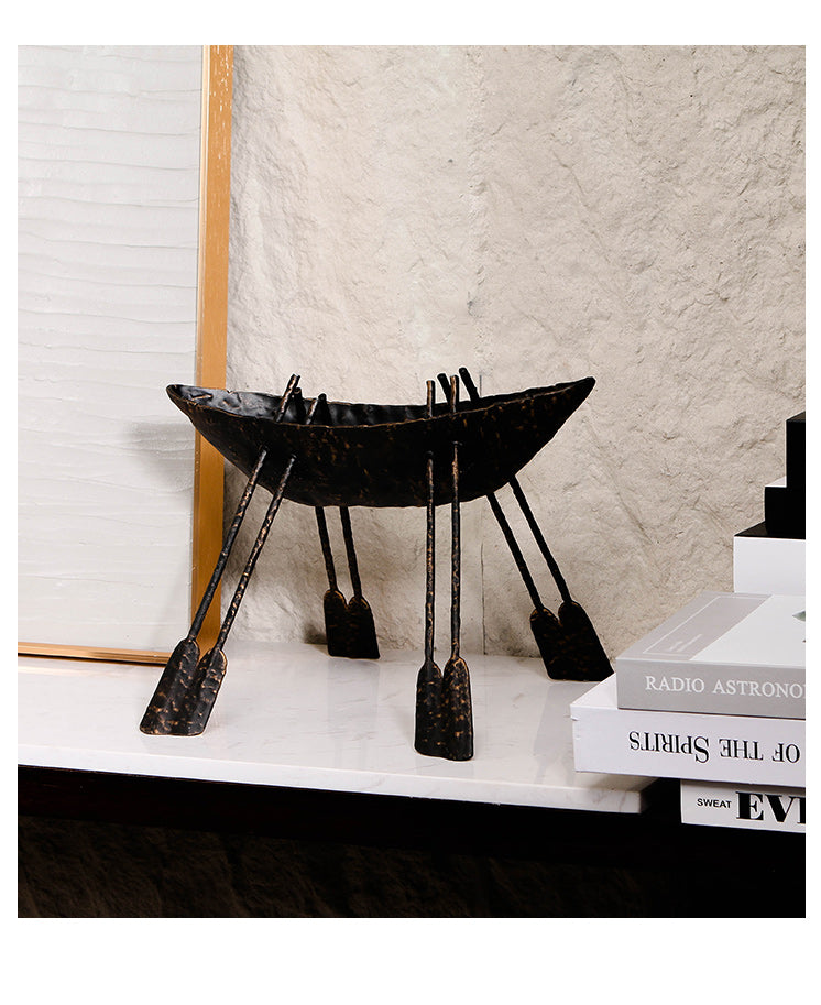 手工制作的船雕塑 - Luxury Premium Alloy Home Decor & Artistic Piece