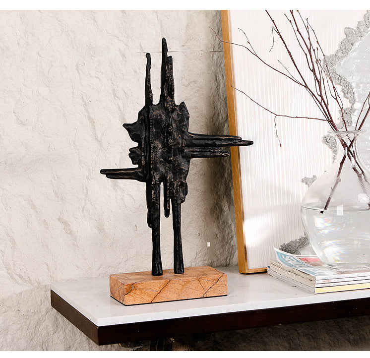 Luxury Alloy & Marble Decorative Sculpture - Designer Artisan Edition - 9