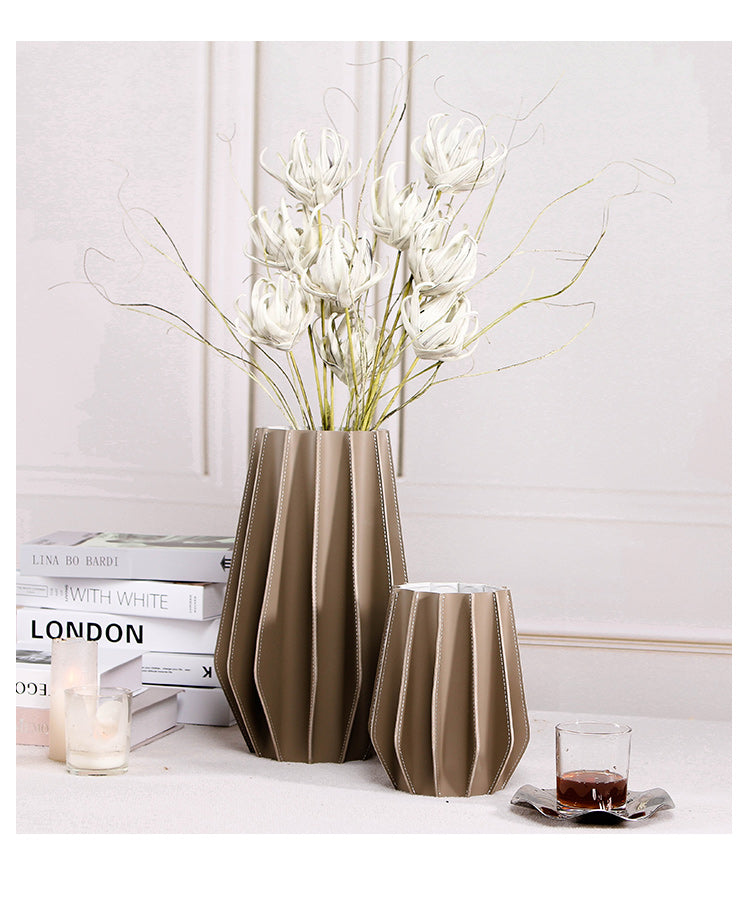 Luxury Pu Leather & Glass Decorative Sculpture - Designer Artisan Edition - 11