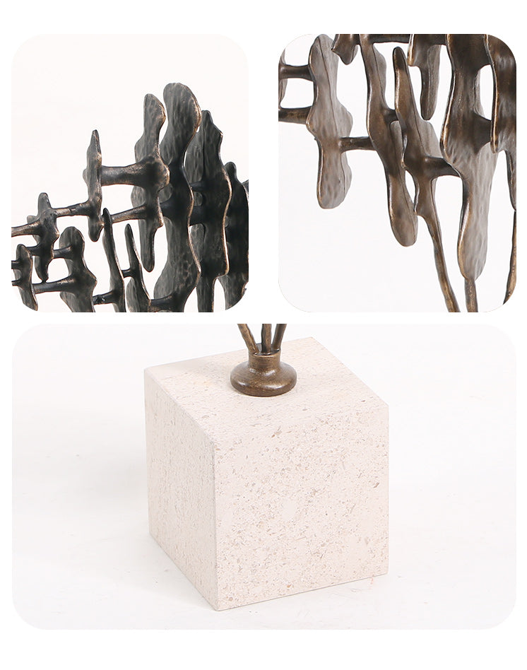 Modern Abstract Fine Art Piece - Luxury Alloy & Marble Home Decor & Artistic ... - 9