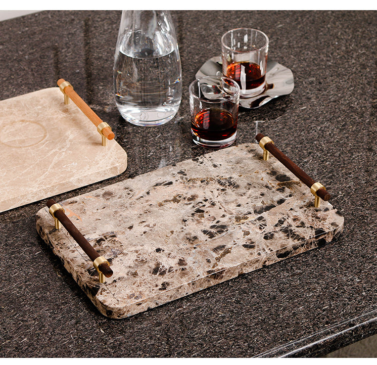 纸盘 - Luxury Marble & & Alloy Home Decor & Artistic Piece