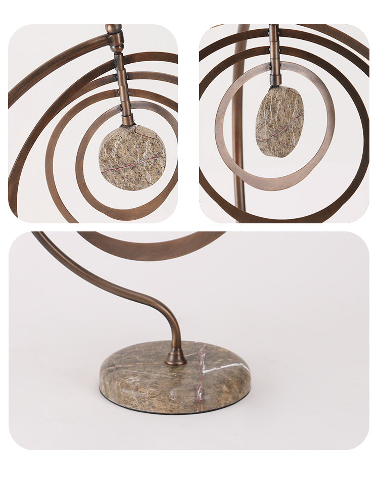 Luxury Iron & Marble Decorative Sculpture - Designer Artisan Edition - 10