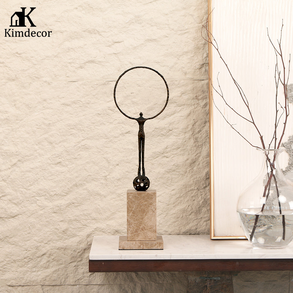 桌面雕塑 - Luxury Alloy & Marble Home Decor & Artistic Piece