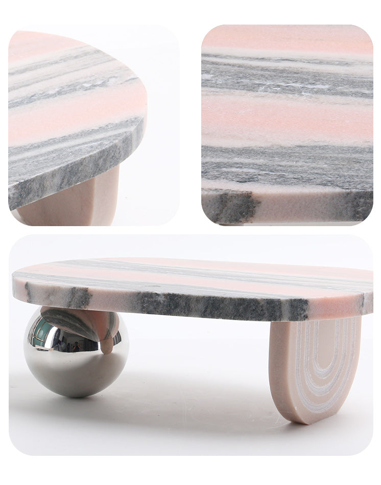 Luxury Marble & S/s Steel Decorative Sculpture - Designer Artisan Edition - 9