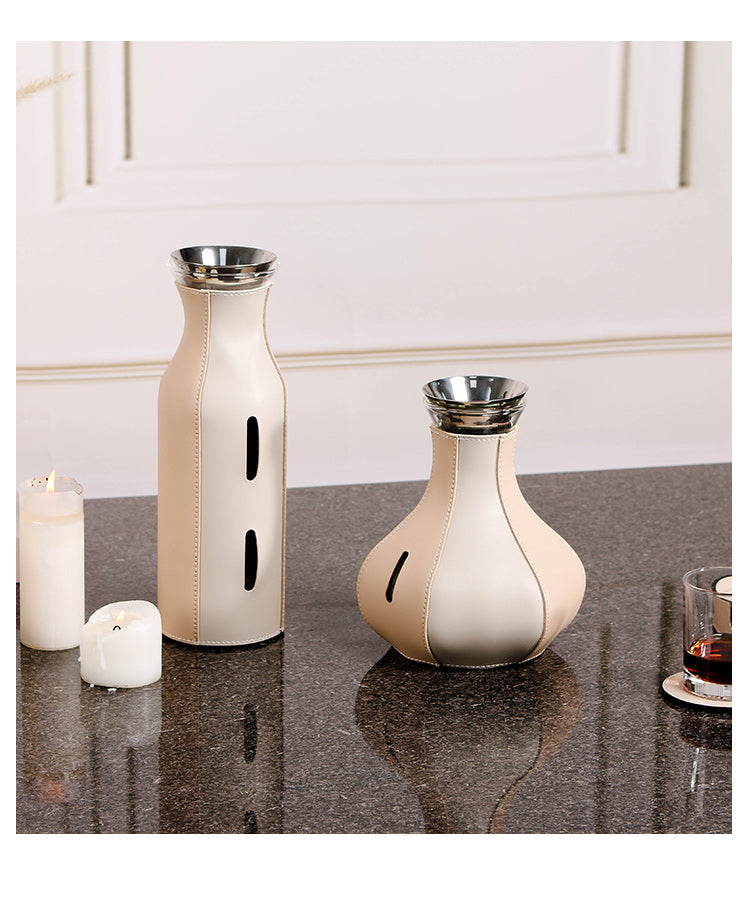 冷水壶 - Luxury GlassS/s/PuLeather Home Decor & Artistic Piece - 11