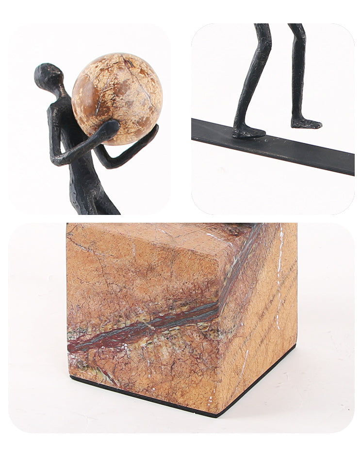 男人站立雕塑 - Luxury Alloy * Marble Home Decor & Artistic Piece