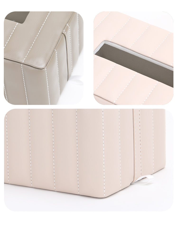 矩形纸巾盒 - Luxury MDF & PULeather Home Decor & Artistic Piece