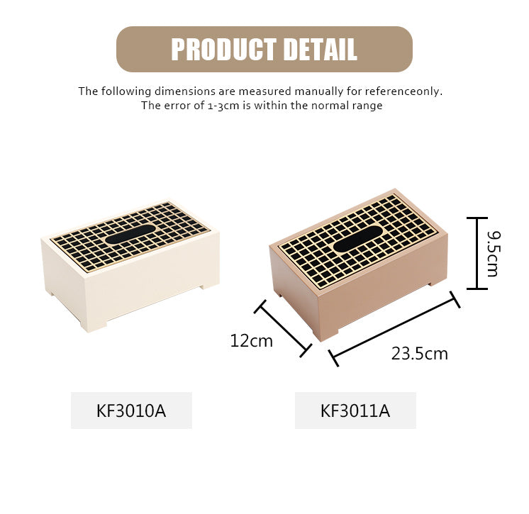 矩形纸巾盒 - Luxury mdf + S/S Home Decor & Artistic Piece