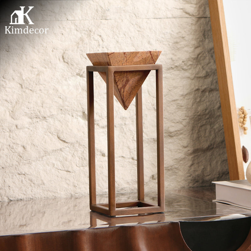 Luxury Marble & Iron Decorative Sculpture - Designer Artisan Edition - 12