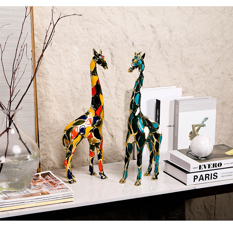 长颈鹿桌面雕塑: - Luxury Premium Alloy Home Decor & Artistic Piece - 13