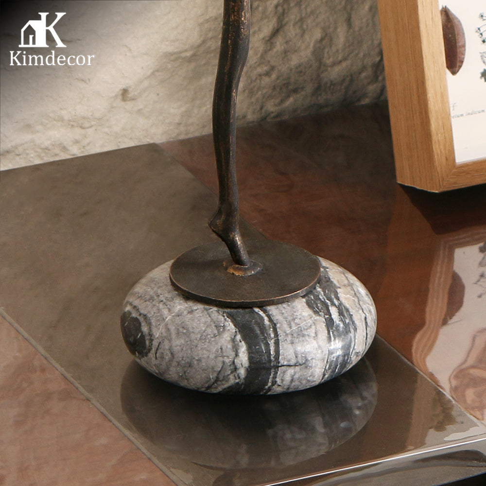 桌面雕塑 - Luxury Alloy & Marble Home Decor & Artistic Piece