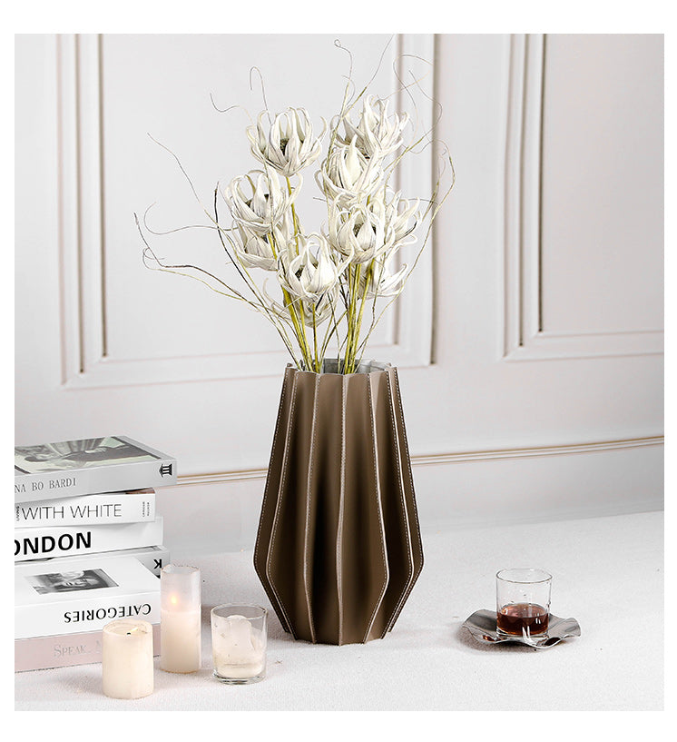 Luxury Pu Leather & Glass Decorative Sculpture - Designer Artisan Edition - 13