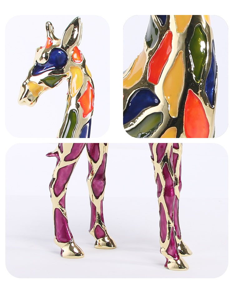 长颈鹿桌面雕塑: - Luxury Premium Alloy Home Decor & Artistic Piece - 14