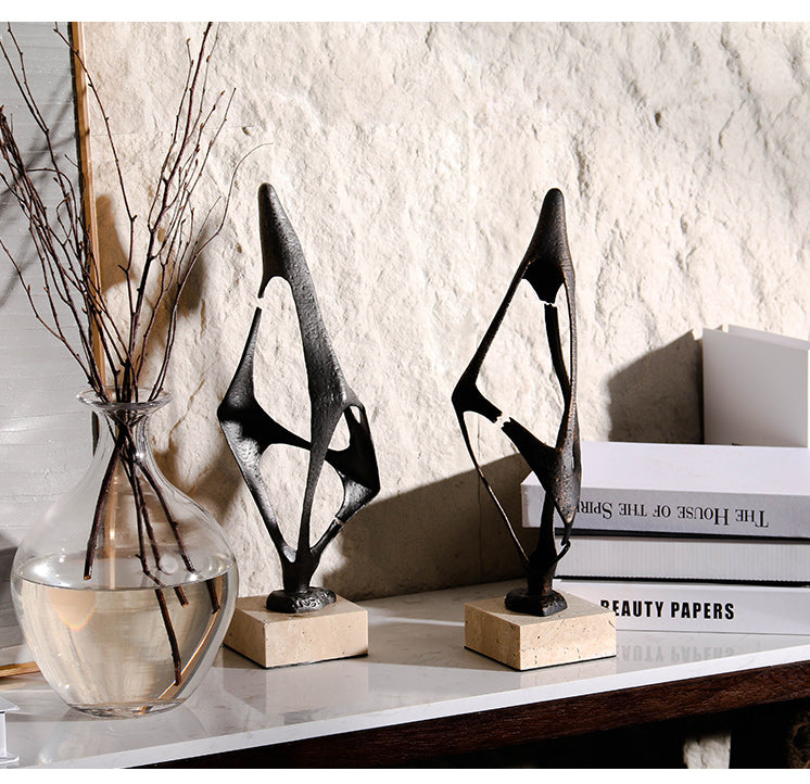 Contemporary Abstract Sculpture - Luxury Alloy & Marble Home Decor & Artistic... - 9
