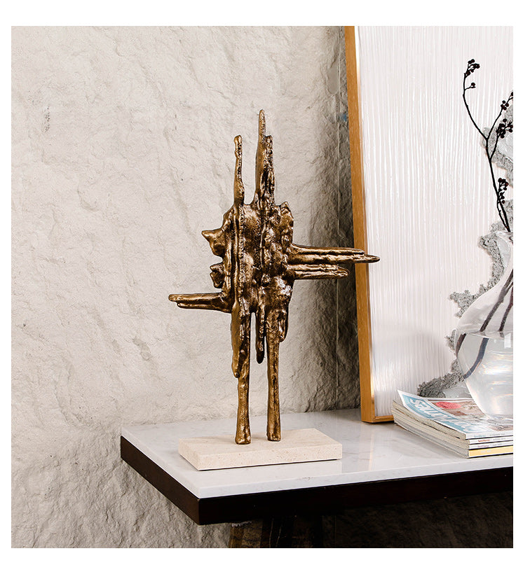 Luxury Alloy & Marble Decorative Sculpture - Designer Artisan Edition - 9