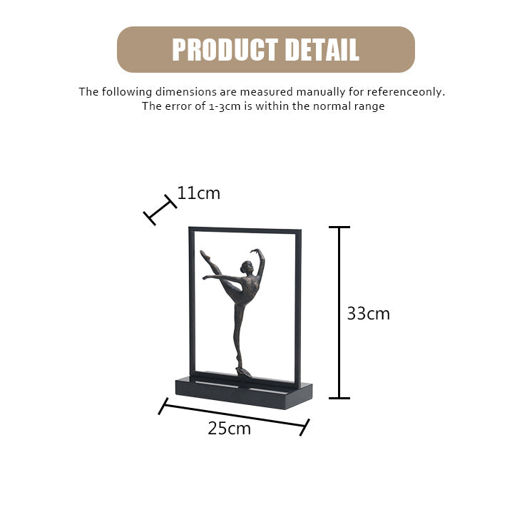Graceful Dancing Girl - Luxury Alloy & Marble Home Decor & Artistic Piece - 7