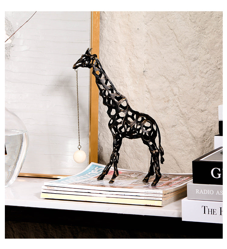 金属长颈鹿雕塑 - Luxury Premium Alloy & Home Decor & Artistic Piece - 8