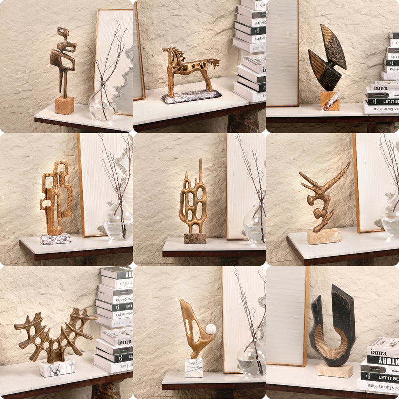 Contemporary Abstract Sculpture - Luxury Alloy & Marble Home Decor & Artistic... - 12